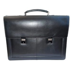 Scully Italian Leather Computer Brief Black Flapover 747-06-24-F